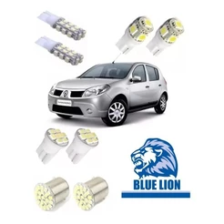 Kit Lampadas Led Sandero Logan Teto Placa Ré Farolete