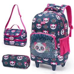 Kit Escolar Mochila Spector Estojo Lancheira Meninas Panda Resistente Original