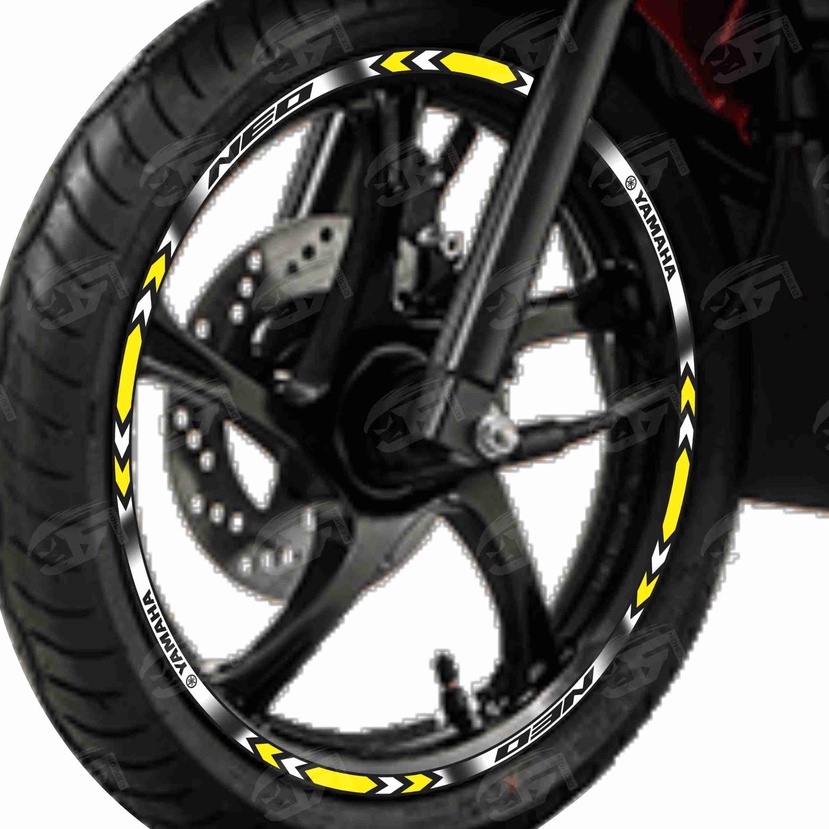 Adesivo Friso Refletivo Roda Moto Yamaha Neo 125 M01 amarelo