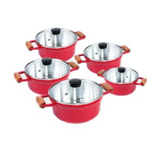 Jogo Panela Tampa De Vidro Aluminio Batido Esmaltada Cava Bem Acabado Com Cabo De Madeira 16 ao 24 em Oferta na Shopee