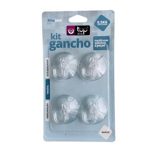Kit 4 Pcs Gancho Multiuso Ventosa