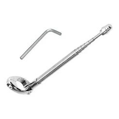 Antena Corta Pipa 7 Estágios Reclinável Moto / Bike Prata Guidão