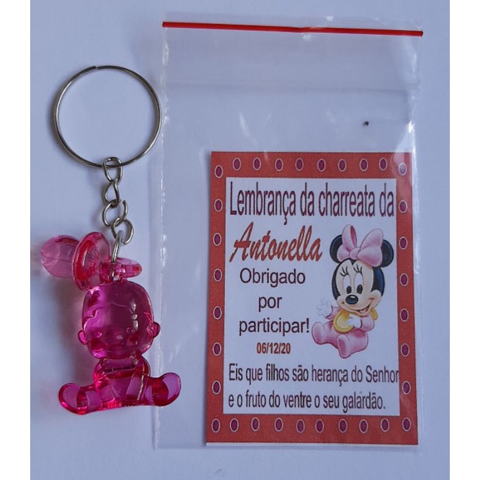 70 Chaveiro lembrancinha charreata/chá rifa/maternidade/revelacao/etc com tag personalizado + saquinho