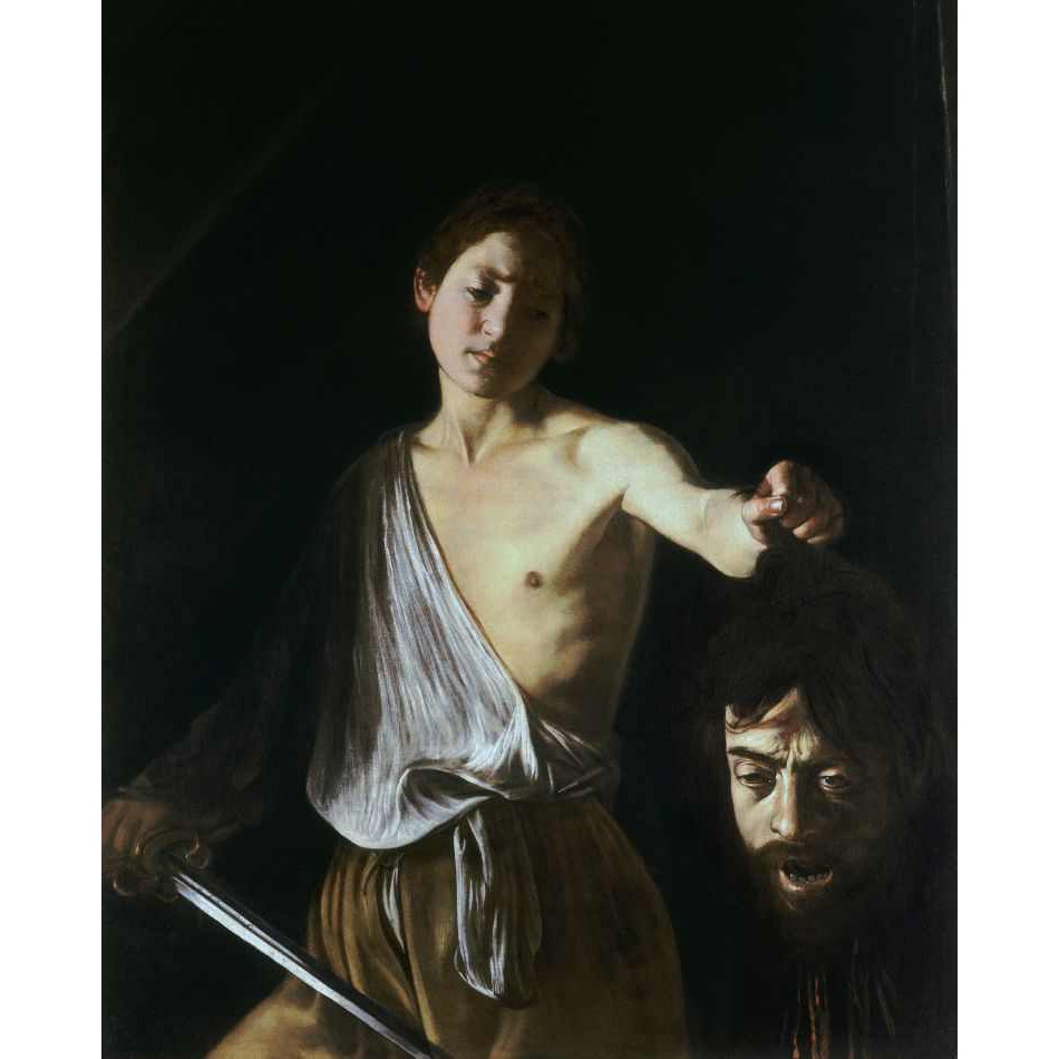 Davi com a Cabeça de Golias (1600) - Caravaggio - Tela Canvas Para Quadro
