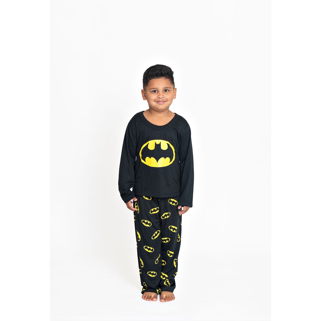 Pijama Batman Manga Longa Infantil Inverno | Shopee Brasil