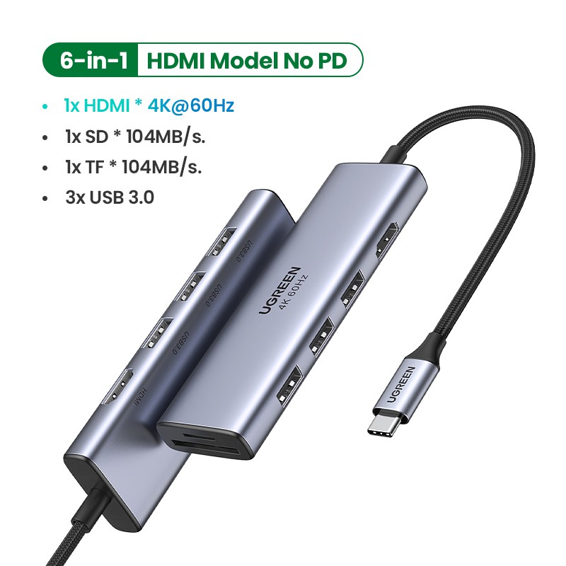 Ugreen USB C Hub 4k 60hz Type C para Hdmi 2.0 RJ45 USB 3.0 PD 100W  Adaptador para Macbook Air Pro iPad Pro M1 PC Acessórios | Shopee Brasil