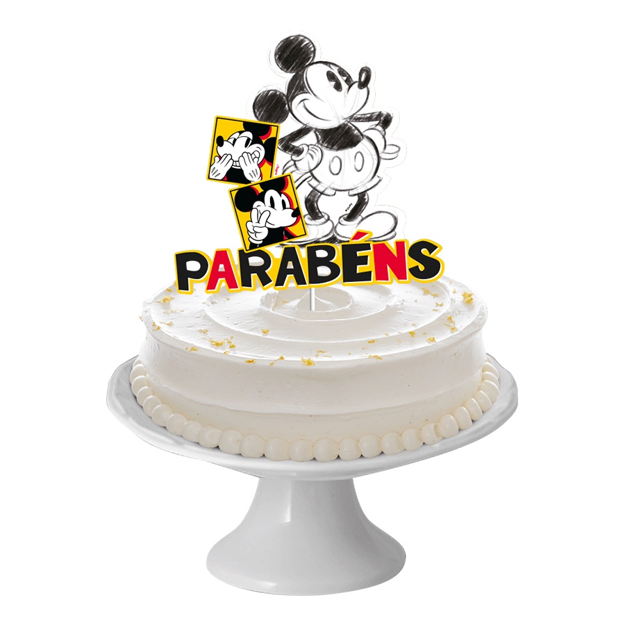 Decoração Topo de Bolo Festa Mickey Fãs - 01 unidades - Regina - Rizzo em Oferta na Shopee