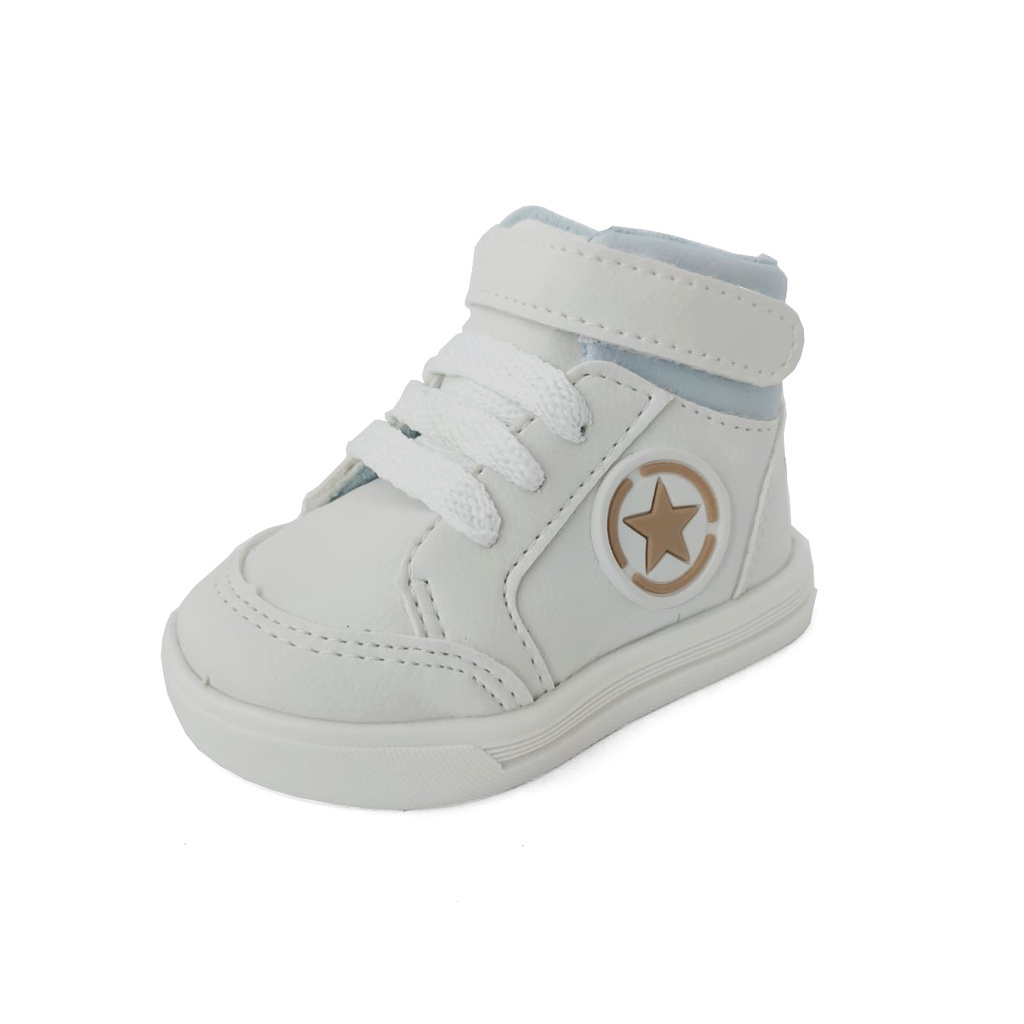 Tênis Cano Alto kids - Branco starzinho ✪ em Oferta na Shopee