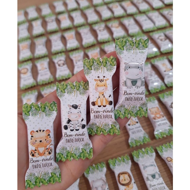 Balinhas Personalizadas Safari 100 unidades