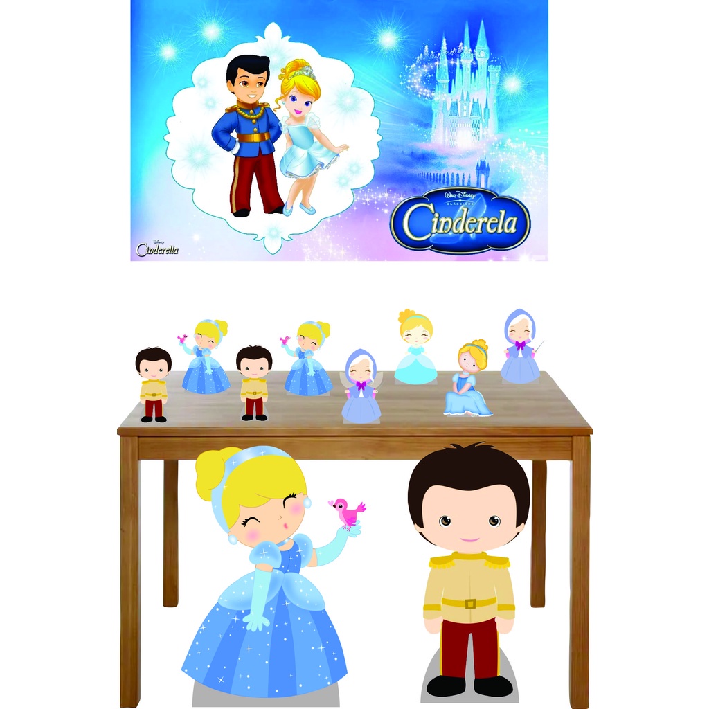 Kit Totens Display CINDERELA CUTE - Display para chão e mesa + painel