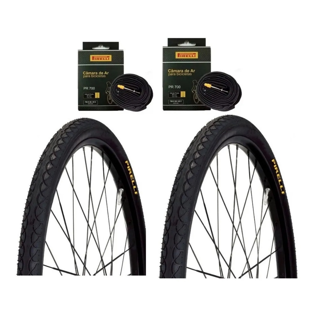 Par Pneu Bike Pirelli Touring 700x45 Serve Em Bike Aro 29 Mtb + 2 Camaras