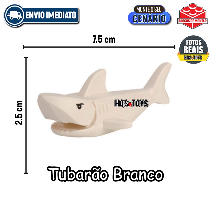 Zoo 14518 Muito Bom Estado Pirata Tubarão-Lego Com guelras Cinza Escuro azulada Animal de água 
