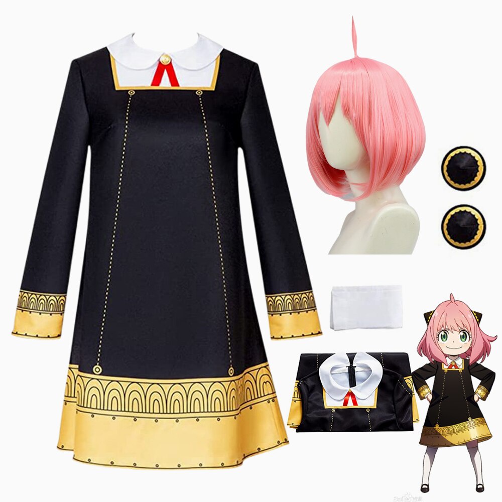 Traje Cosplay Preto Crian As Adultos Anime Spy X Fam Lia Anya Uniforme Dv H Shopee Brasil