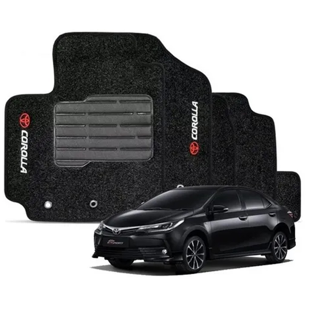 Jogo Tapete Carpete Corolla 2015 2016 2017 2018 2019 Preto (05 Peças) PROMOÇÃO Novidade Promoção