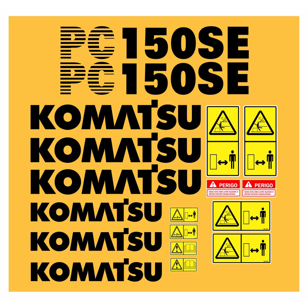 Kit Adesivos Escavadeira Komatsu Pc 150se Pc150se R432