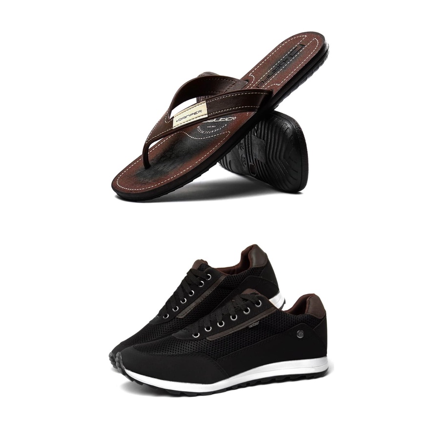 Tênis Sapatênis Masculino Casual Confortável  Esporte Fino Básico + Chinelo Promoção