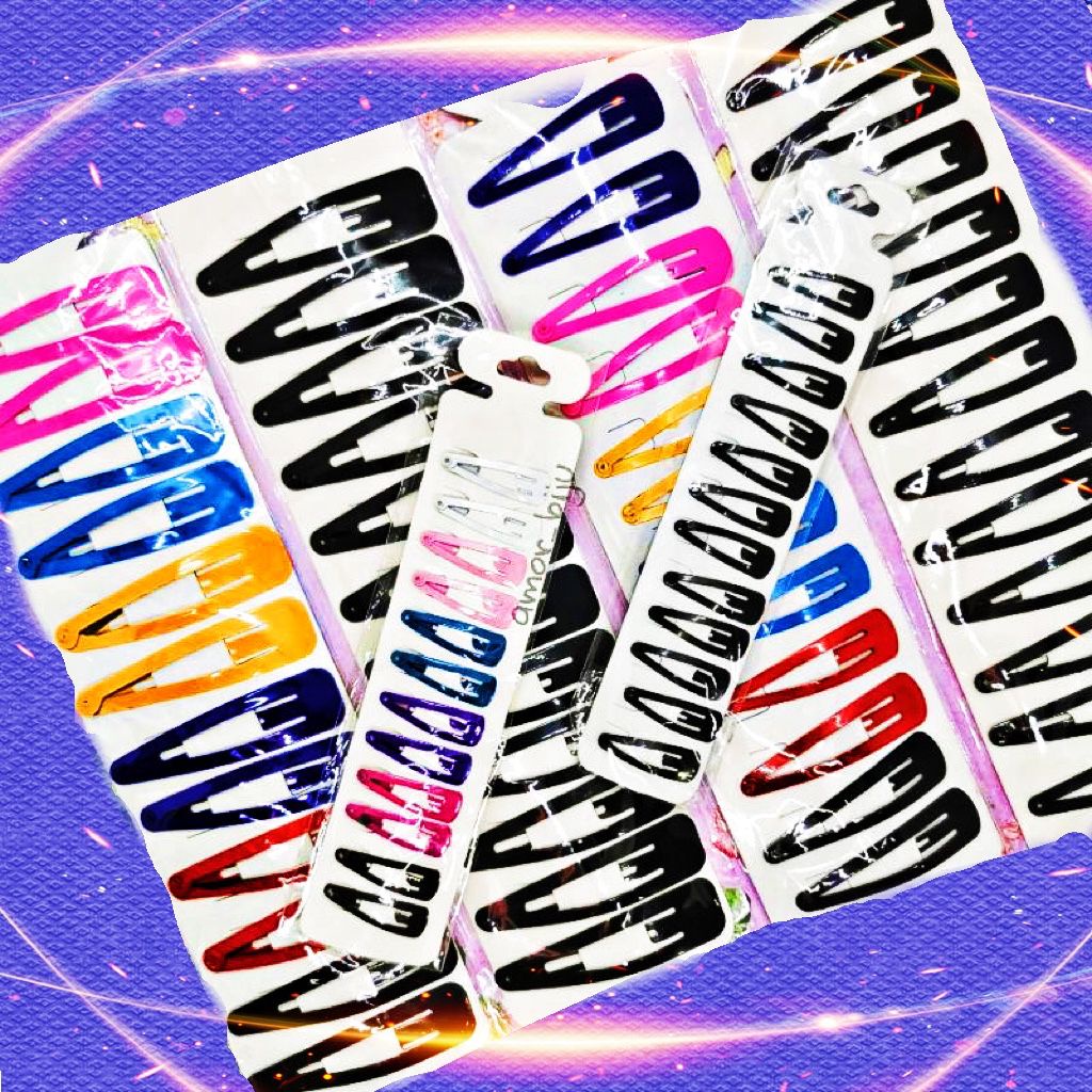 12 unidades Presilha Prendedor de Cabelo Tic Tac NA COR PRETA colorido vario cores