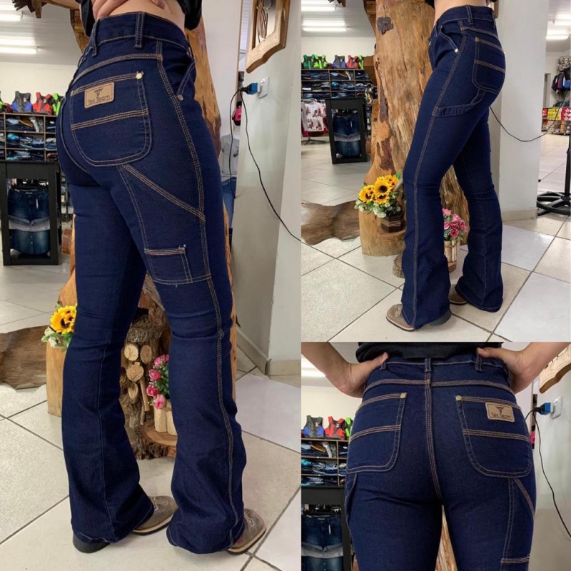 CALÇA FLARE FEMININA TEX TEAM CARPINTEIRA - AMACIADA