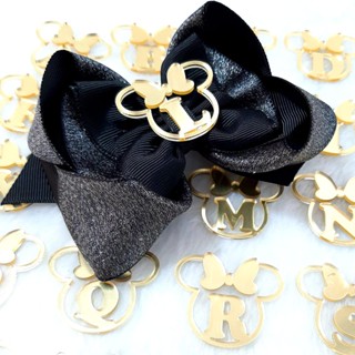 Aplique Minnie Mouse com letra  Acrílico Espelhado Dourado 20 Peças em Oferta na Shopee