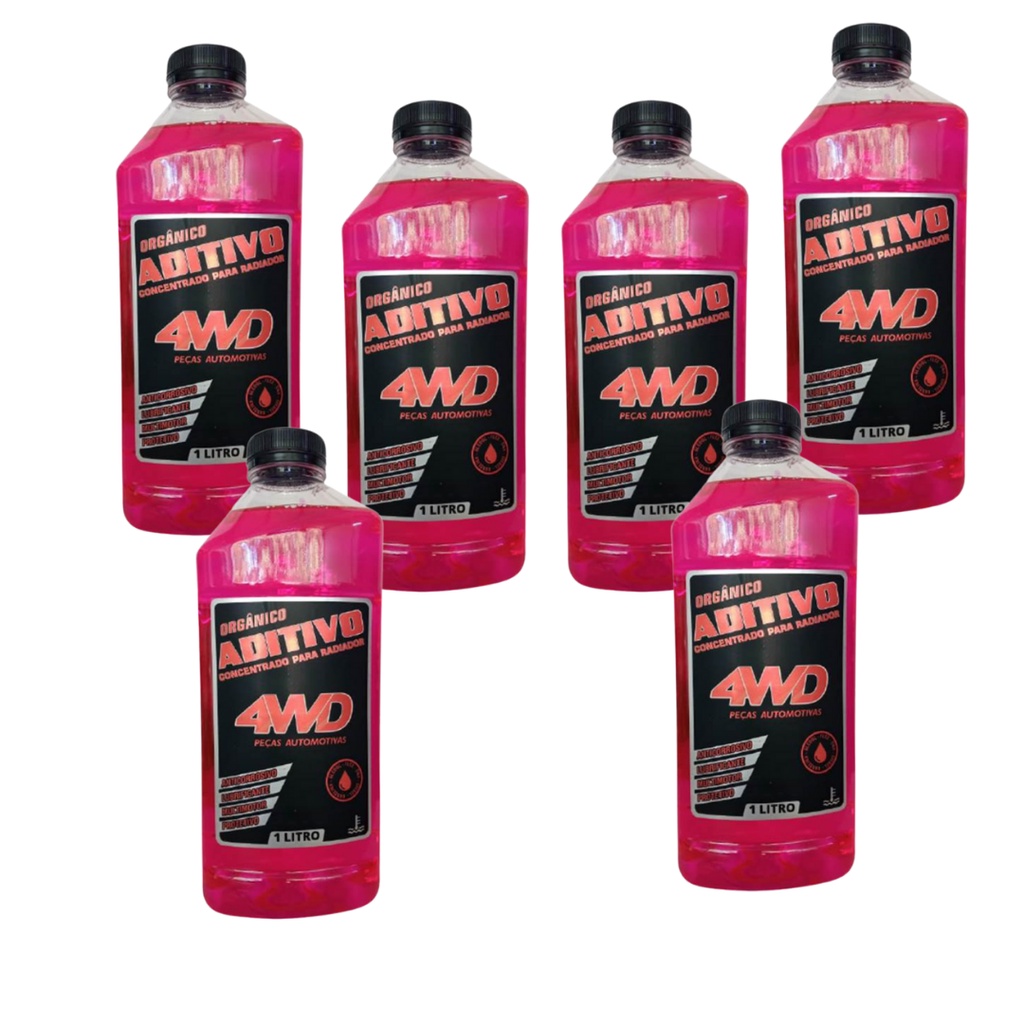 Kit 6 Aditivo Rosa Radiador Orgânico Concentrado Liquido de Arrefecimento Anticorrosivo em Oferta na Shopee