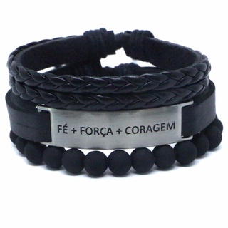 Pulseiras Masculinas Kit com 3 unidades