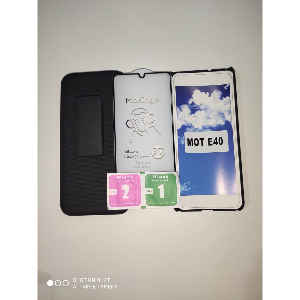 Capa +suporte do Moto E20+pelicula de vidro