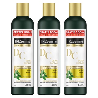Kit com 3 Condicionadores Tresemmé Detox Capilar 400ml