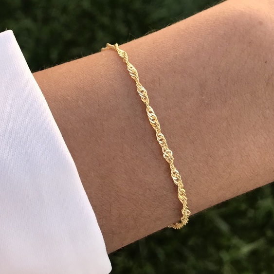 Zemora Pulseira Feminina de Malha Trançada Banhada a Ouro ou Prata — imagem 2 de 2