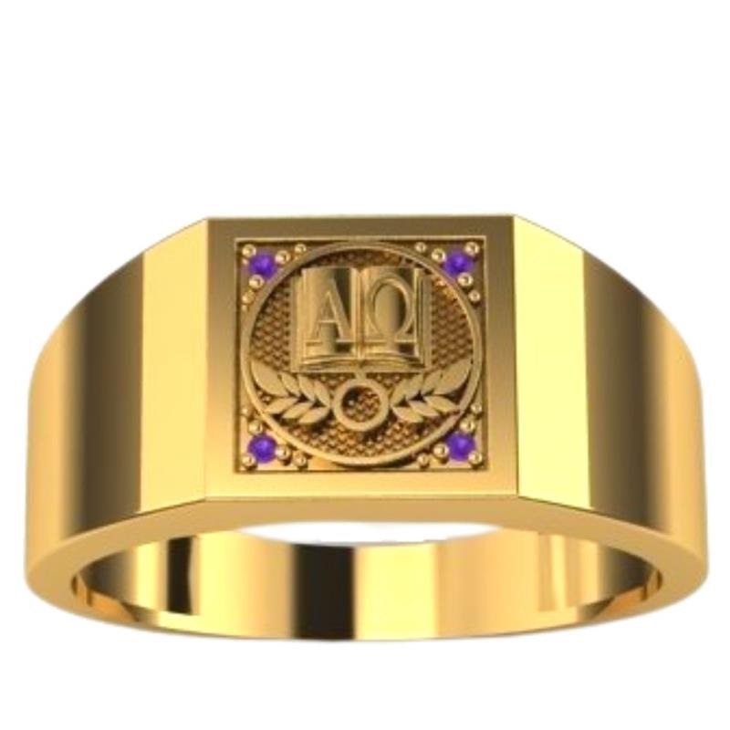 Anel de Formatura de Moeda Antiga Masculino Teologia (Emblema em moeda)