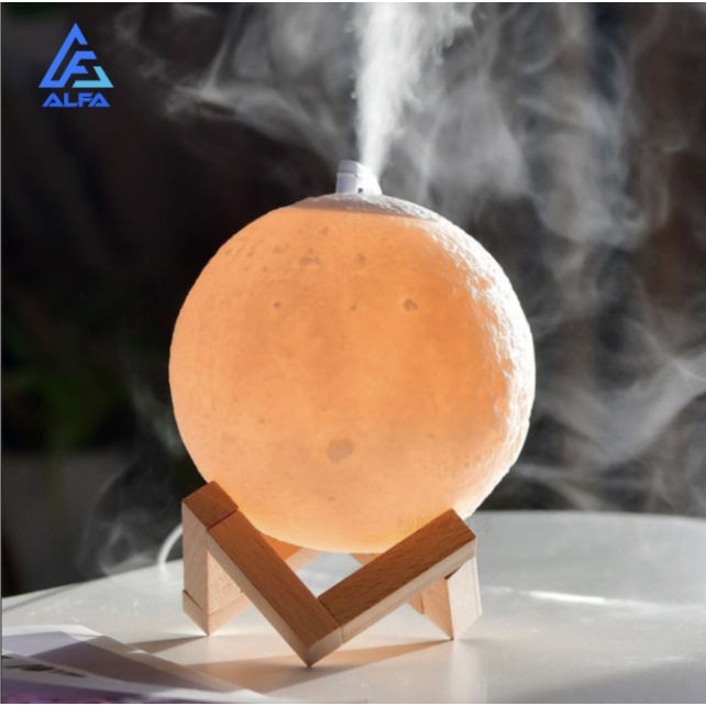 Umidificador Aromatizador Luminária Abajur Lua 3d