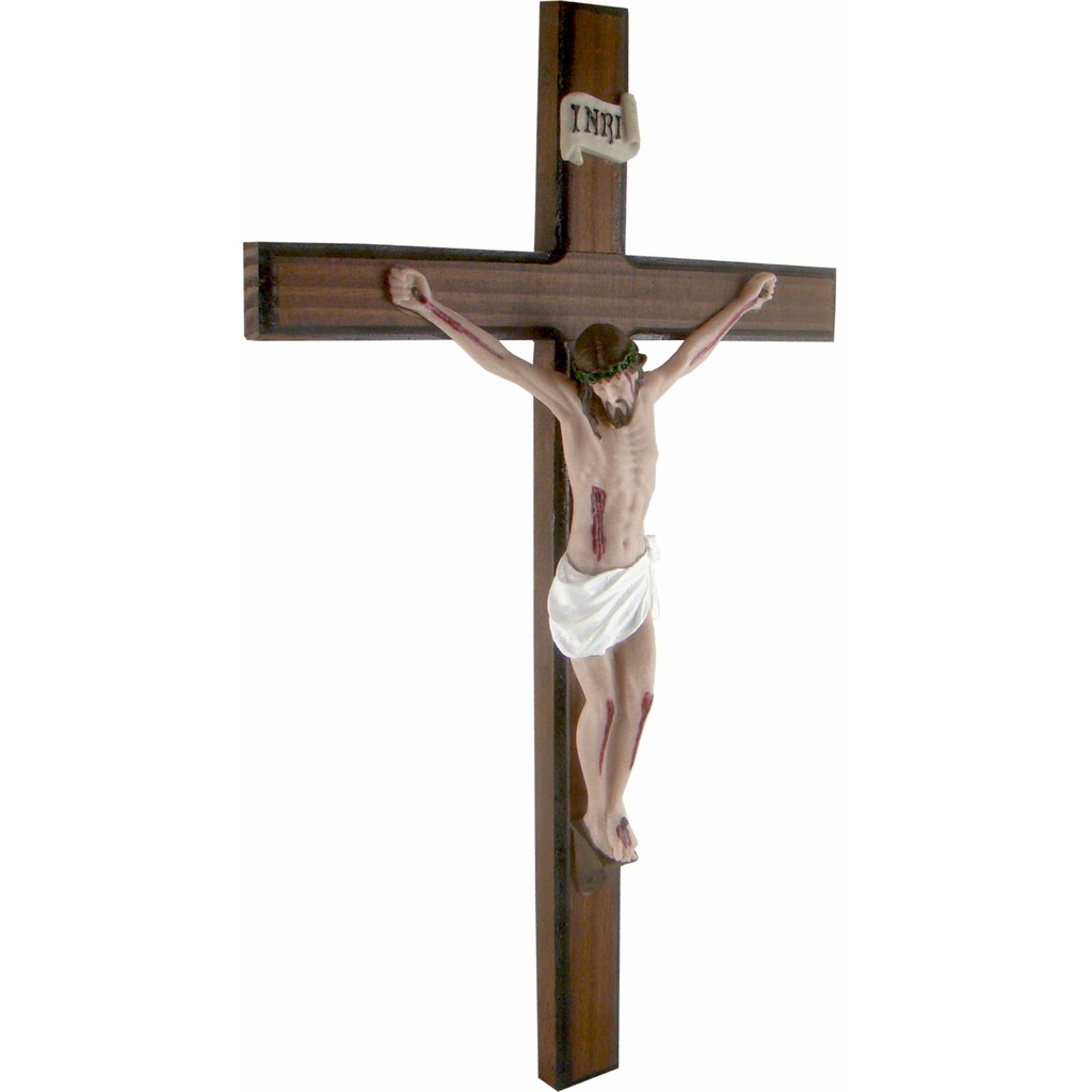 Estatueta Jesus Crucificado 50 Cm de parede - Crucifixo - Jesus - Inri