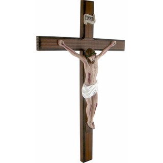 Estatueta Jesus Crucificado 50 Cm de parede - Crucifixo - Jesus - Inri