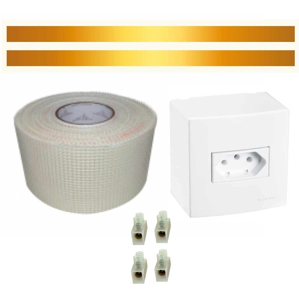 Kit Eletrofita 2 pistas 10A - 2 metros + Tomada de sobrepor