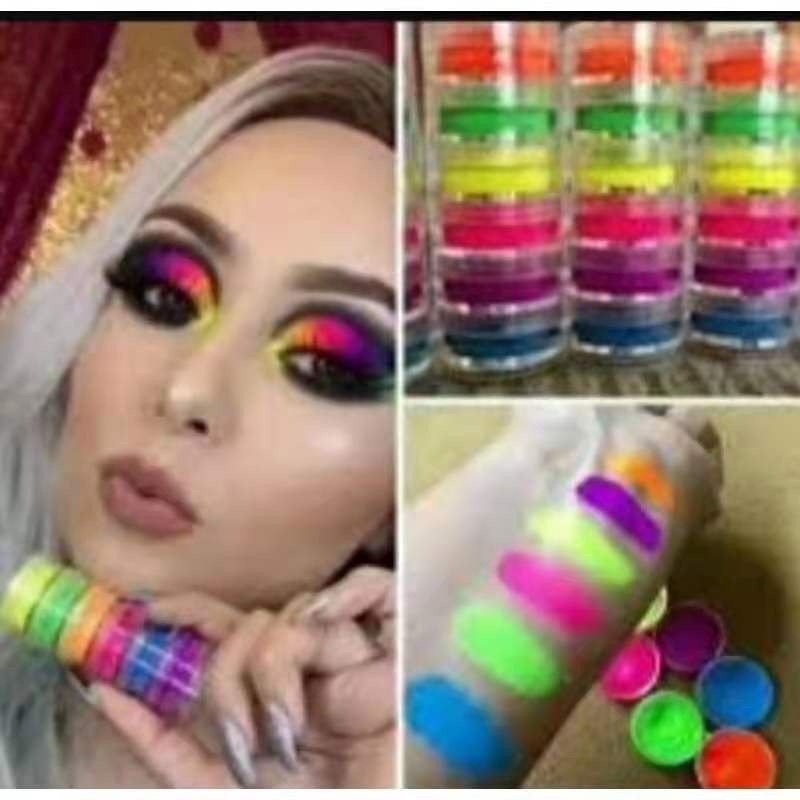 Sombra Maquiagem Pigmento Neon Carnaval 6 unidades/maquiagem,tinta,pele,sombra,olhos.cilio...