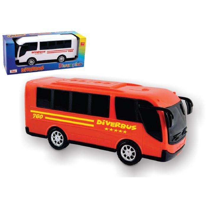 Ônibus De Brinquedo 22cm Plástico - Brinquedo Onibus Diverbus Plastico - Diverplas