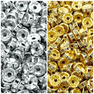 Rondelli de Strass - 8mm - 50 Peças