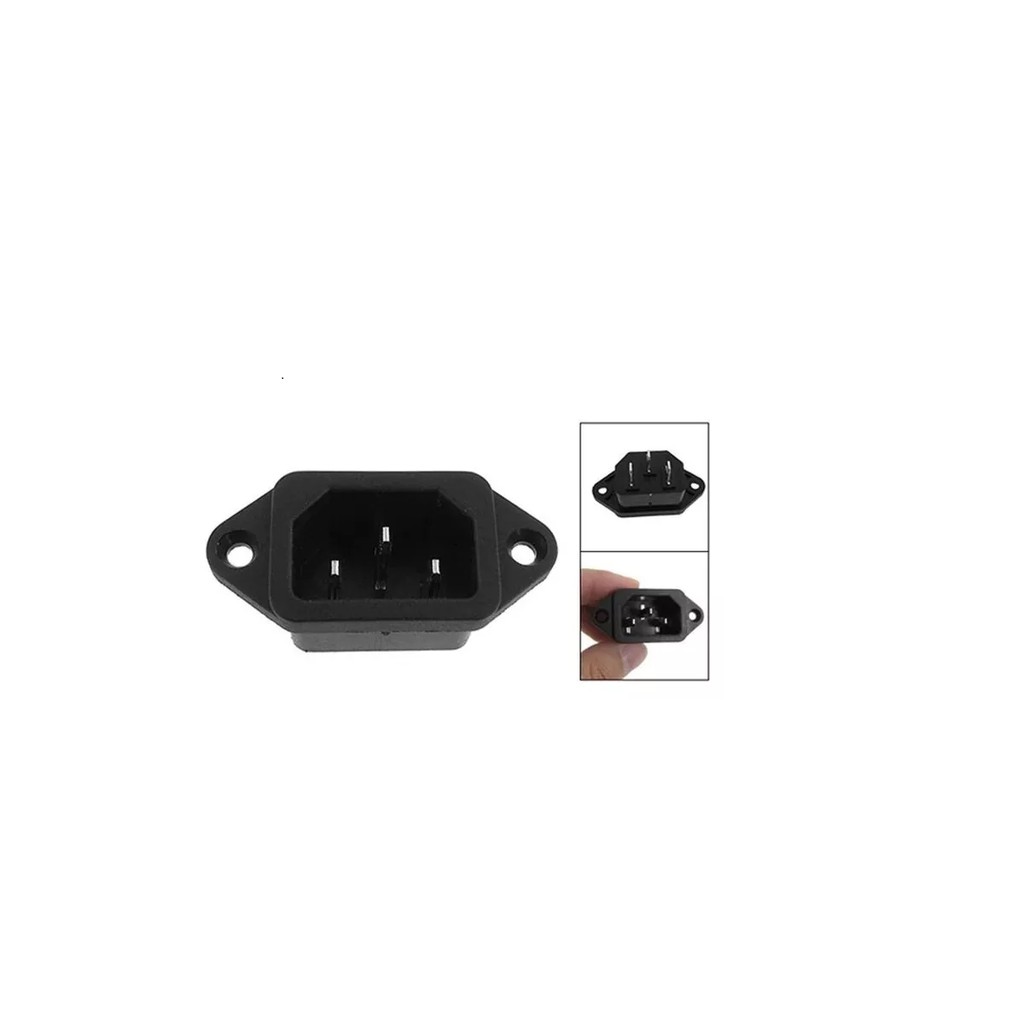 Tomada De Painel C14 Plugue Macho 3 Polos 250v 10 Amperes