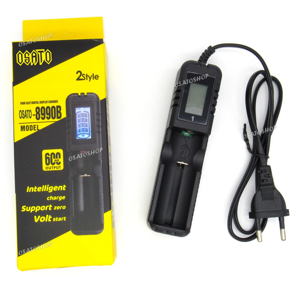 Carregador Bateria 18650 16340 14500 26650 Lcd Display, Excelente para lanternas, Original Osato