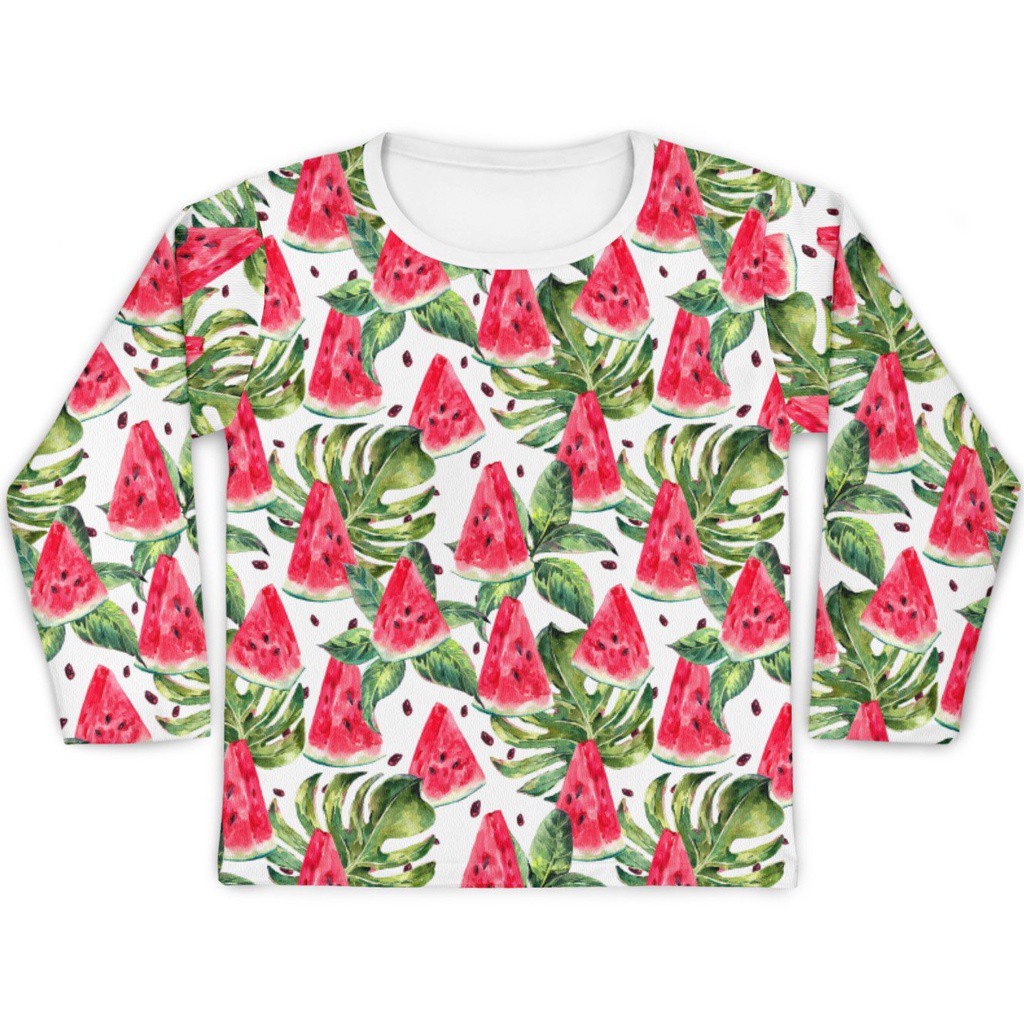 Blusa Feminina Manga Longa Infantil Menina Proteção Solar+50 Melancia MiniBoo