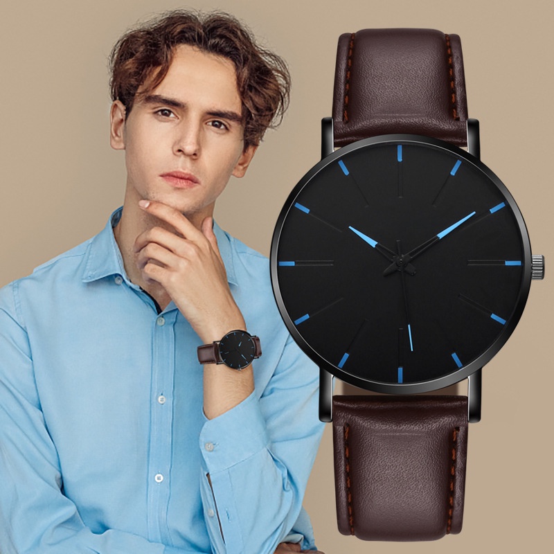 Relógio De Pulso Masculino Ultra Fino De Quartzo De Aço Inoxidável Elegante Luxuoso Negócios