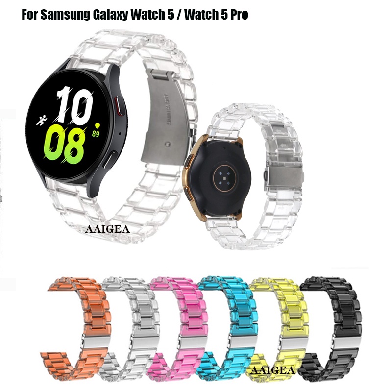 Nova Pulseira De Resina Leve Transparente Para Relógio Samsung Galaxy Watch6 Watch 5 Pro/Watch4 40mm 44mm