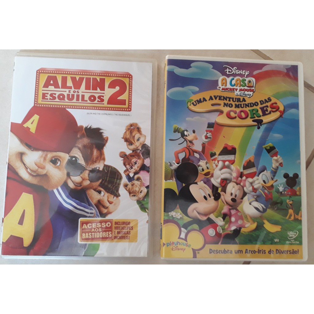 lote Dvd Alvin E Os Esquilos 2 + Casa Do Mickey Mouse Disney