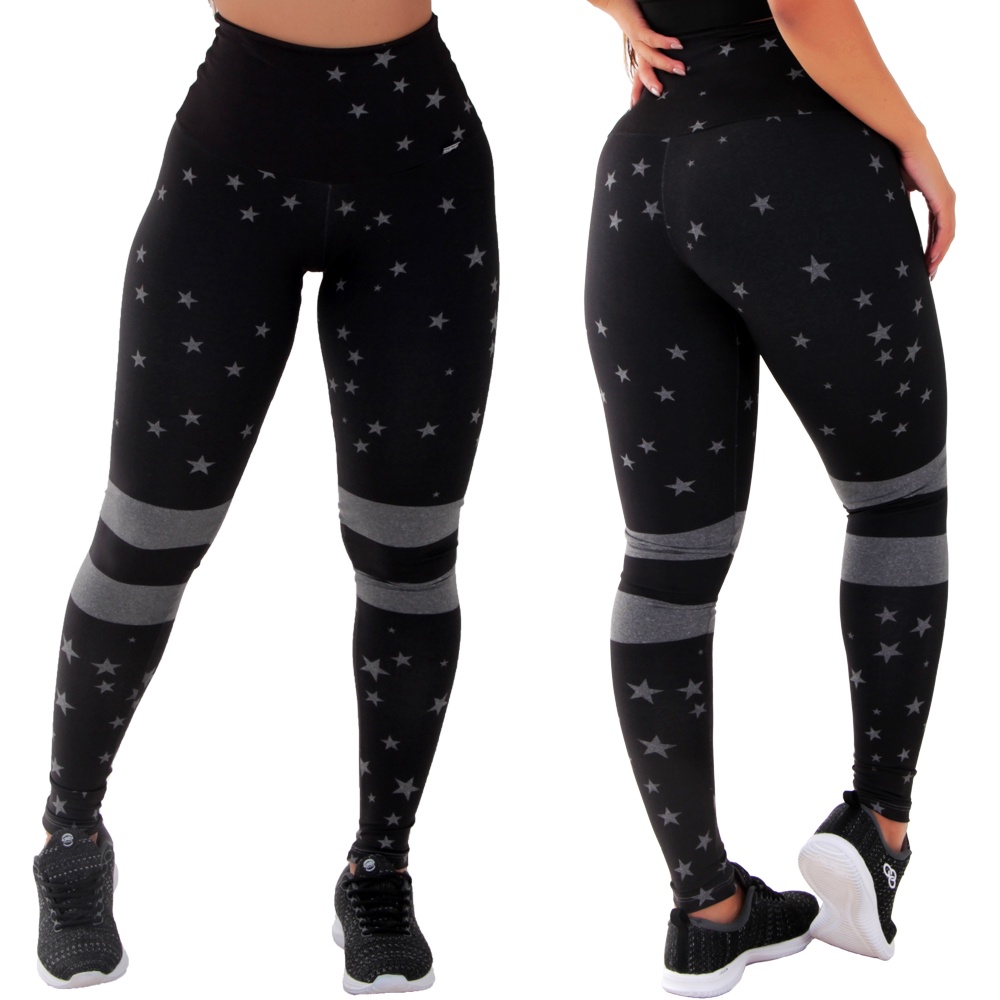 Legging Feminina Cintura Alta Mescla Sublimada Sem Transparência