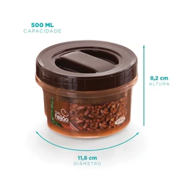 Pote Organizador Acoplado com Rosca Temperos 500 ml Nitron para Mantimentos e Alimentos