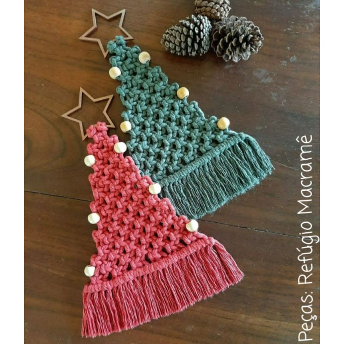 Kit 10 unidades Estrela mdf 5cm para Macramê, decoração de natal, árvore de Natal e outros artesanatos — imagem 2 de 2