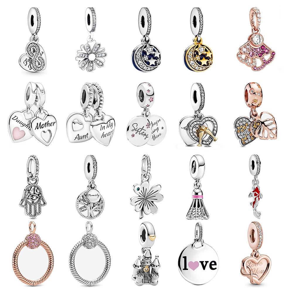 Pulseira Pandora Original Fit Encantos Banhado A Prata Para Sempre Irmãs Pingente Dangle Charme Mulheres Presentes Jóias DIY Berloque