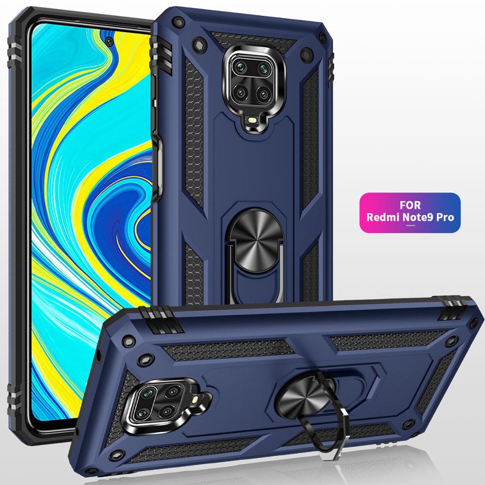 Xiaomi Redmi Note 9s Case Hard With Stand Ring Armor Shockproof