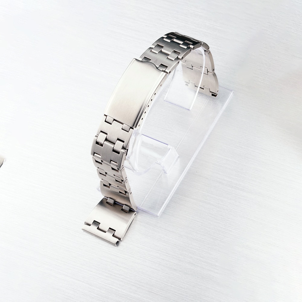 Seiko Para Pulseira De Substituição Pogue Oyster Dos Anos 80 6139 KS Reta # 2 Relógio De Aço 316L Escovado Prateado De 1