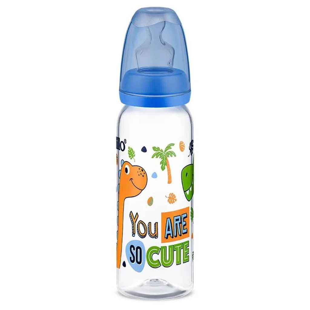Mamadeira Magia Bico de Silicone 240ml 6m+ Azul – Lillo - Mom & Baby