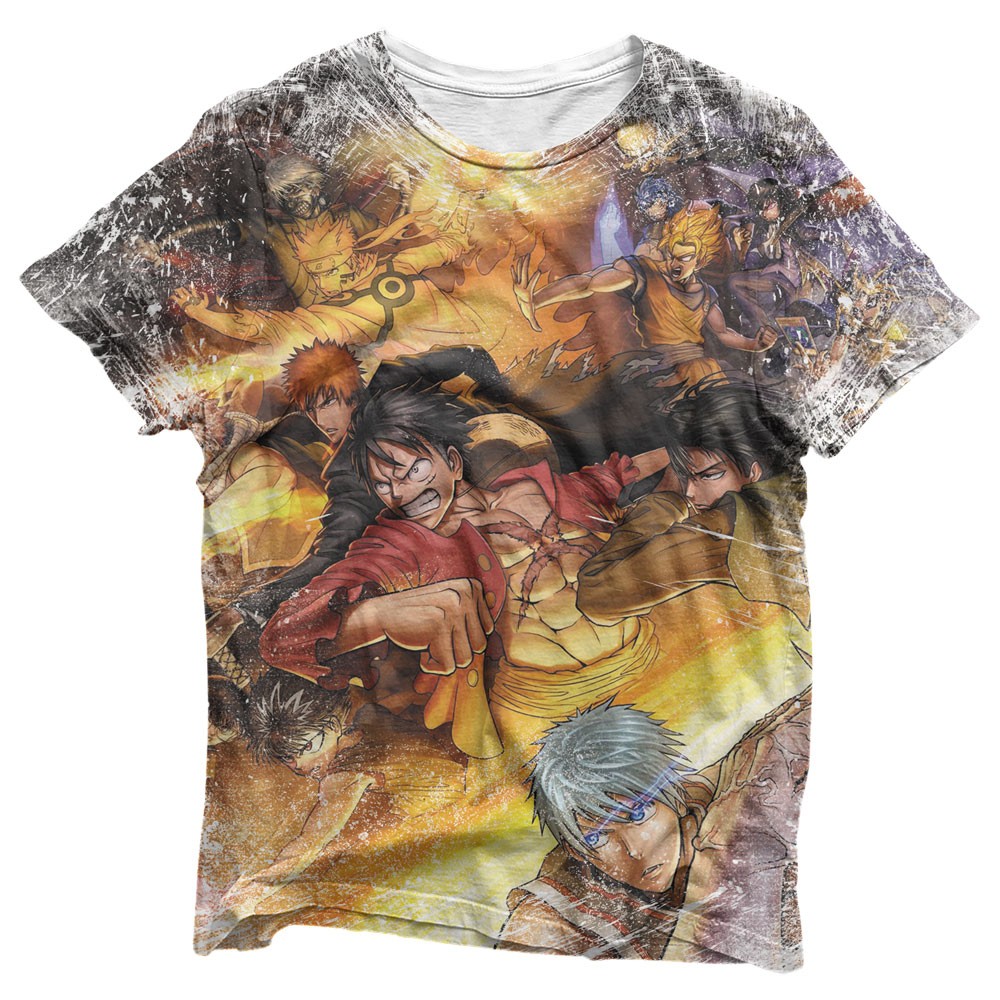 Camisa Crossover Completo Animes 2 - Camisas Crossover Estampa Total